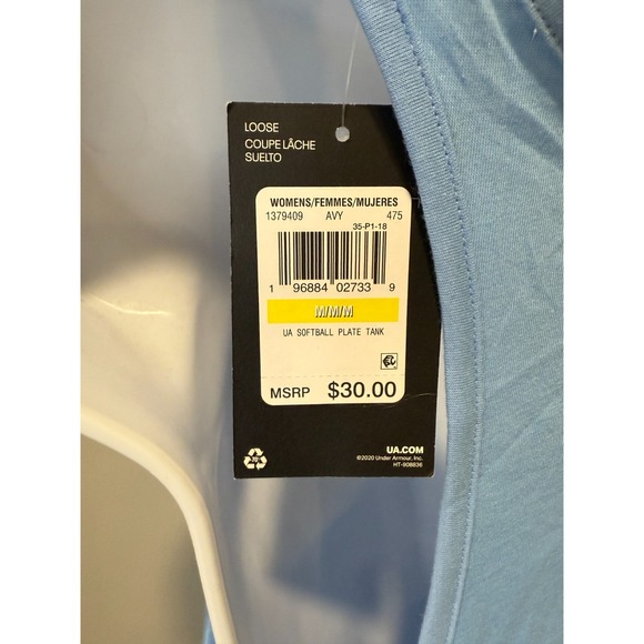 Under Armour Fastpitch Softball Plate Tank Top Womens M Blue Sleeveless Pullover - Picture 3 of 6
